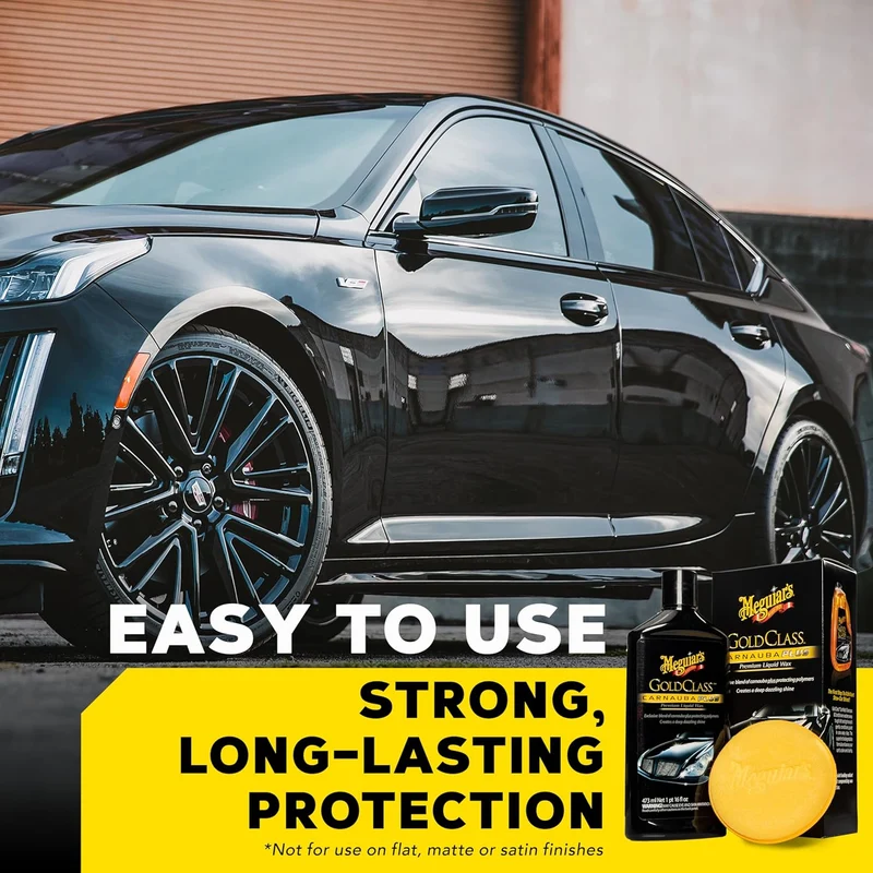 Meguiar's Gold Class Carnauba Plus Premium Liquid Wax Car Detailing Kit w/ Pure Carnauba Wax Blend and a Foam (16 Oz)