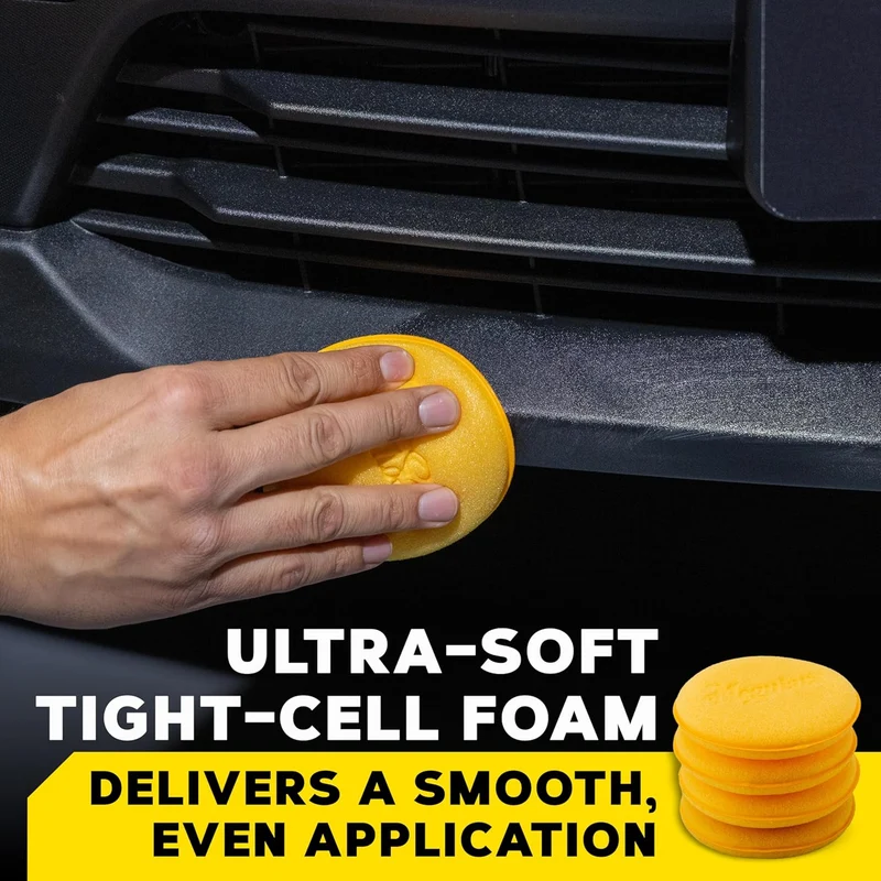 Meguiar's 4" Foam Applicator Pads Ultra-Soft Hand Applicators w/ a Tight-Cell Foam - 4 Pack