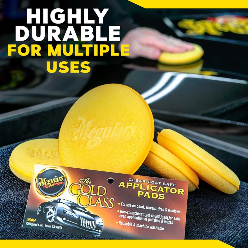 Meguiar's 4" Foam Applicator Pads Ultra-Soft Hand Applicators w/ a Tight-Cell Foam - 4 Pack