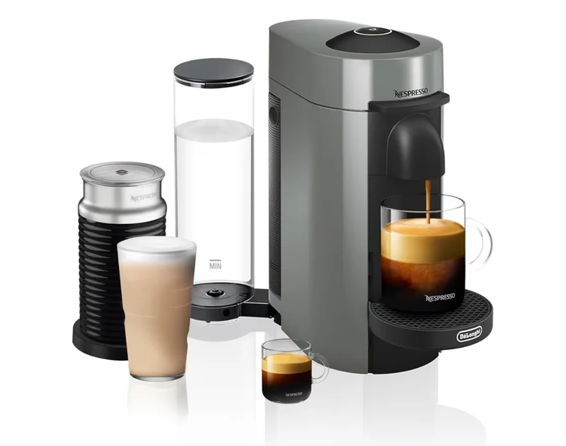 Nespresso Vertuo Plus Coffee and Espresso Maker by De'Longhi w/ Aeroccino Milk Frother - Grey