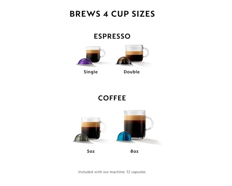Nespresso Breville Vertuo Plus Coffee and Espresso Maker with Aeroccino Milk Frother by Breville - Ink Black