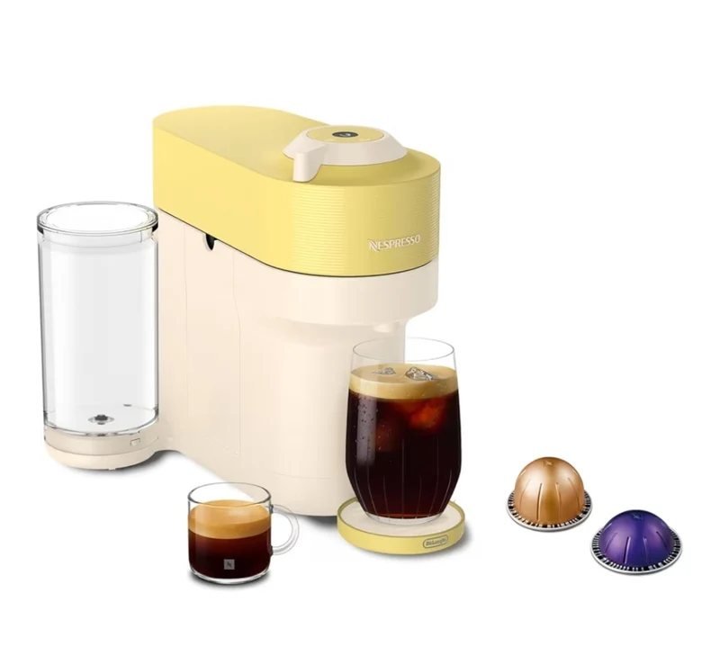 Nespresso De'Longhi Vertuo Pop+ Coffee and Espresso Maker Limited-Edition, by De'Longhi - Pastel Yellow