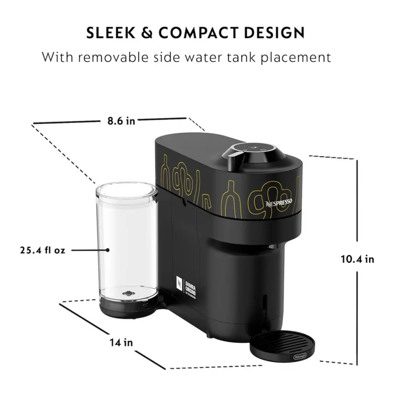 Nespresso Vertuo Pop+ Coffee and Espresso Maker by De'Longhi, Samra Origins by The Weeknd - Vertuo Buna Yellow