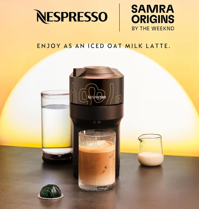 Nespresso Vertuo Pop+ Coffee and Espresso Maker by De'Longhi, Samra Origins by The Weeknd - Vertuo Buna Yellow