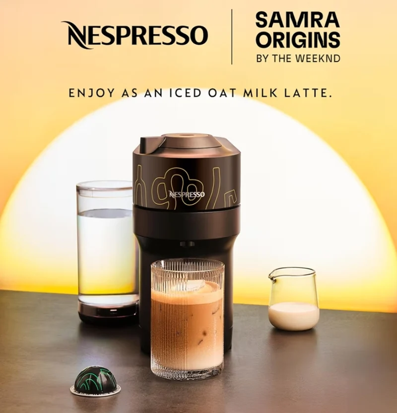 Nespresso Vertuo Pop+ Coffee and Espresso Maker by De'Longhi, Samra Origins by The Weeknd - Vertuo Buna Yellow
