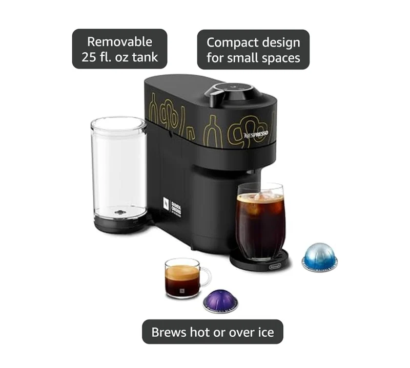 Nespresso Vertuo Pop+ Coffee and Espresso Maker by De'Longhi, Samra Origins by The Weeknd - Vertuo Buna Yellow