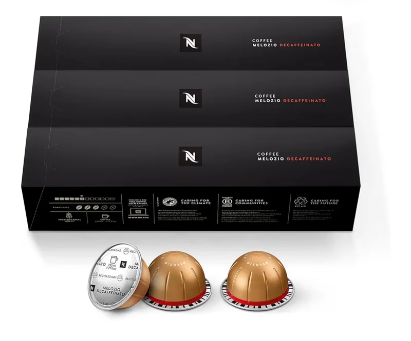 Nespresso Capsules Vertuo, Melozio Decaffeinato, Medium Roast Espresso - (30Ct) Coffee Pods Brews (7.8 oz.)