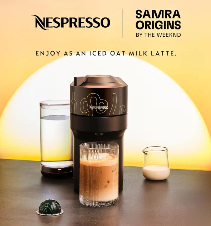 Nespresso Vertuo Pop+ Coffee and Espresso Maker by De'Longhi, Samra Origins by The Weeknd, Double Espresso - Light Roast (20Ct )