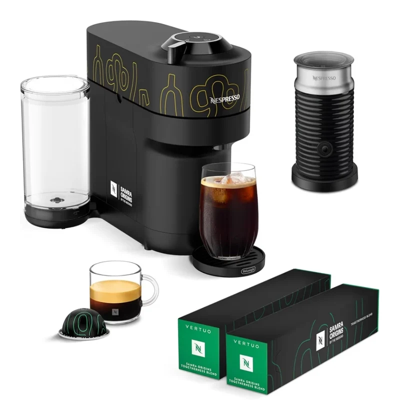 Nespresso Vertuo Pop+ Coffee & Espresso Maker by De'Longhi, Aeroccino3 Milk Frother, Double Espresso, Light Roast - 20CT Pods