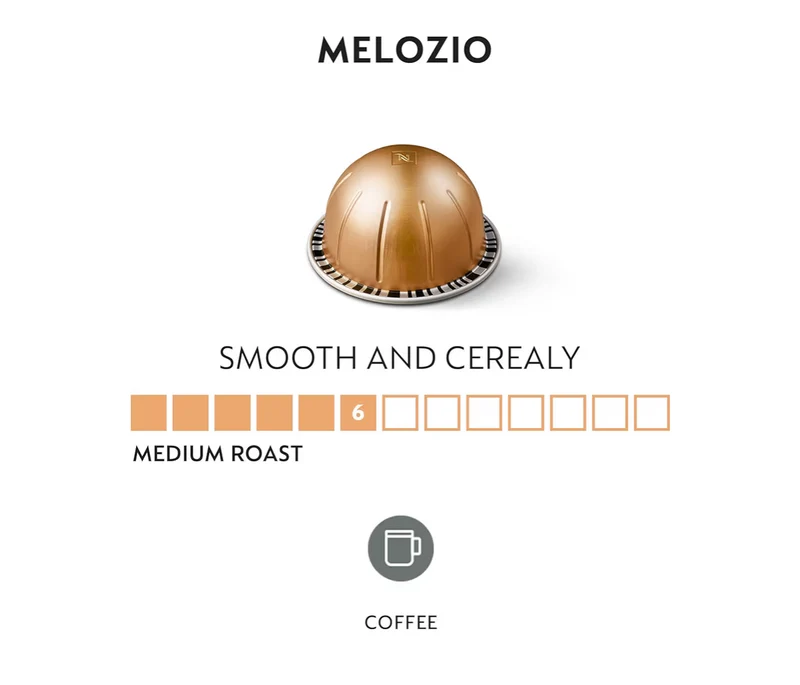 Nespresso Capsules Vertuo, Melozio, Medium Roast Coffee, Brews 7.8oz. - 10CT (Pack of 3) Coffee Pods
