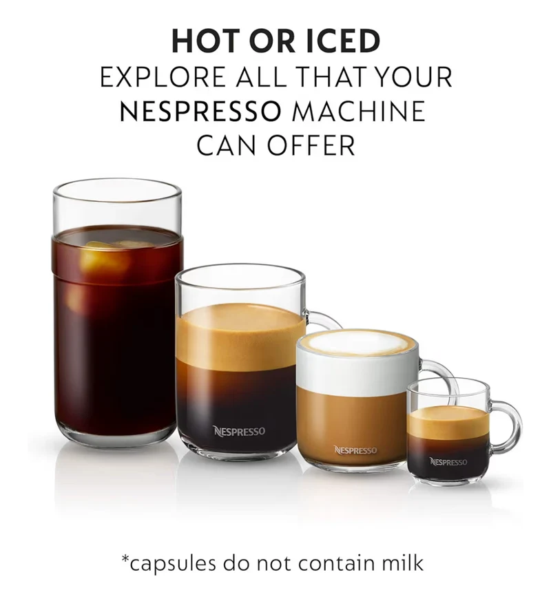 Nespresso Capsules Vertuo, Double Espresso Chiaro, Medium Roast Espresso Coffee, Brews 2.7oz. - 30CT Coffee Pods