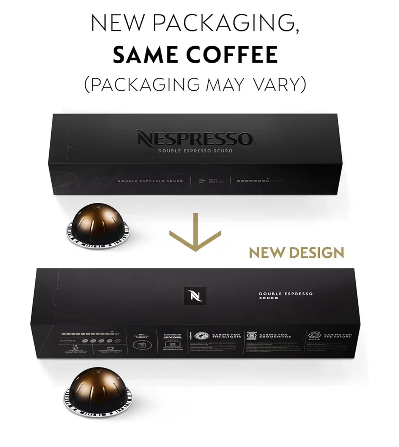 Nespresso Capsules Vertuo, Double Espresso Scuro, Dark Roast Espresso Coffee,Brews 2.7oz. - 30CT Coffee Pods