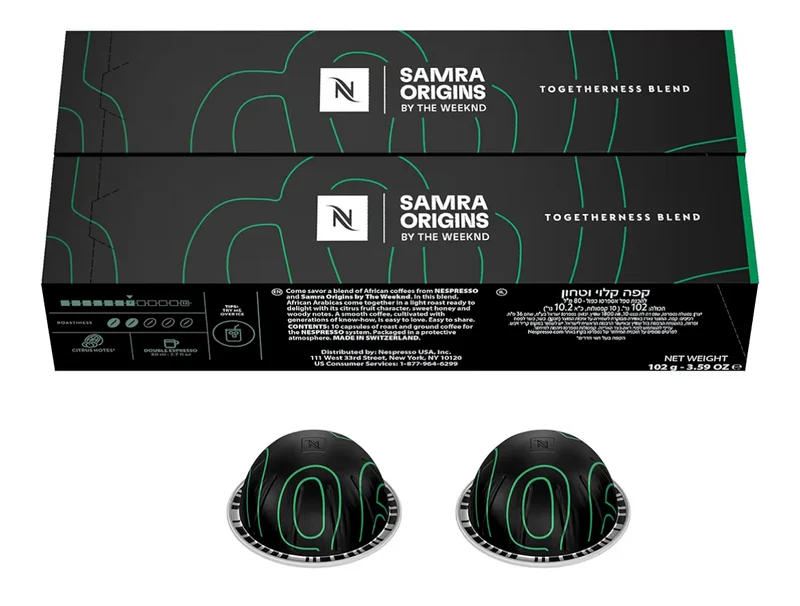 Nespresso I Samra Origins by The Weeknd Vertuo Blend, Double Espresso, Light Roast,Brews 2.7 Oz. -20CT Pods