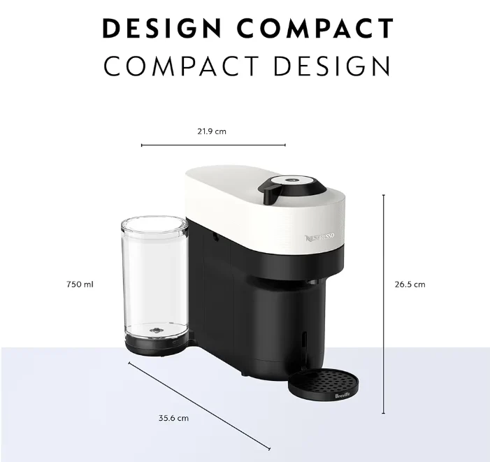 Breville Nespresso Vertuo Pop+ Coffee and Espresso Maker by Breville - Coconut White