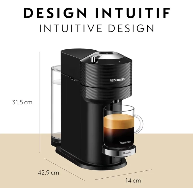 Nespresso Vertuo Next Coffee and Espresso Maker by Breville Premium, Milk Frother, with Aeroccino