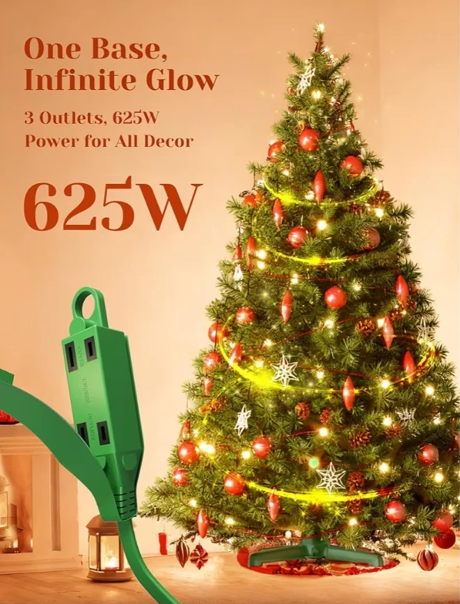 Rotating Christmas Tree Stand w/ Remote Control, Stable 360 Revolving Base Stand, Up to 7.5ft. Adjustable Artificial Christmas Tree