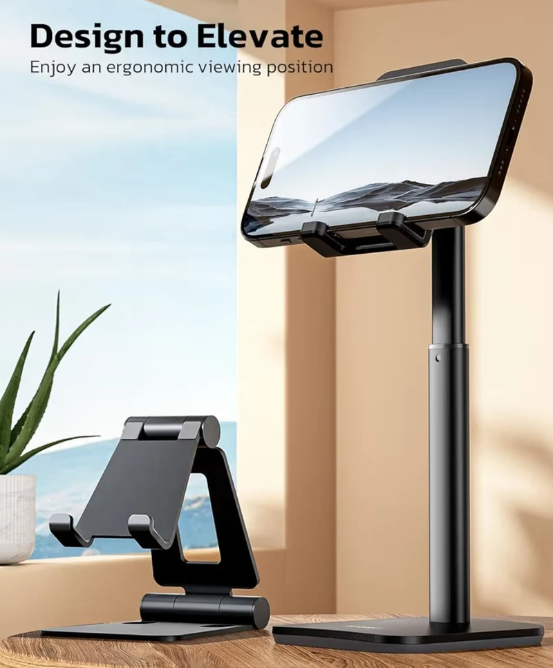 Phone Stand/Holder for desk Tower Compatible Devices All Smartphones (4-8 inches) - Black