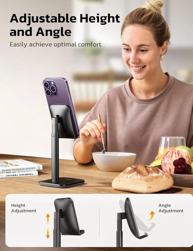 Phone Stand/Holder for desk Tower Compatible Devices All Smartphones (4-8 inches) - Black