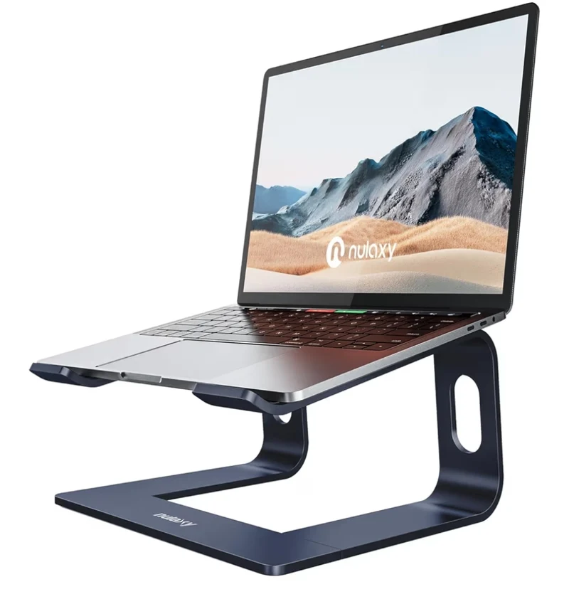 Laptop Ergonomic Aluminum Computer Stand, Detachable Riser Holder Compatible w/ MacBook Air Pro, Dell XPS, HP, Lenovo 10-15.6” (G-Blue)