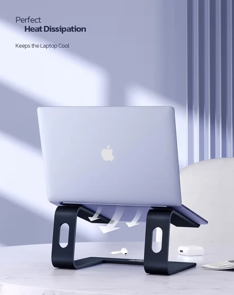 Laptop Ergonomic Aluminum Computer Stand, Detachable Riser Holder Compatible w/ MacBook Air Pro, Dell XPS, HP, Lenovo 10-15.6” (G-Blue)