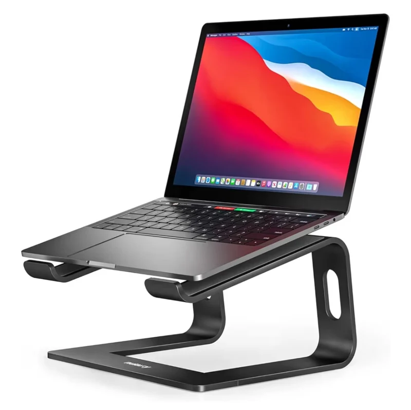 Ergonomic Aluminum Computer Stand, Detachable Riser Holder Stand Compatible w/ MacBook Air Pro, Dell XPS, HP, 10-15.6”