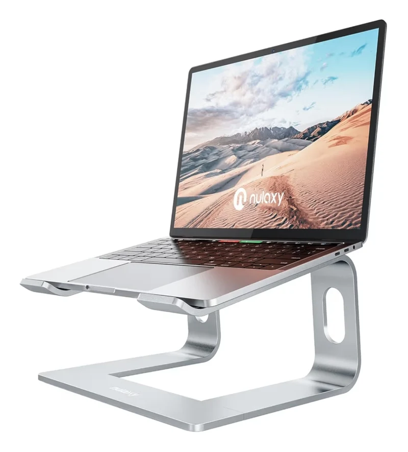 Ergonomic Aluminum Computer Stand, Detachable Riser Notebook Holder Compatible w/ 10-15.6” Laptops
