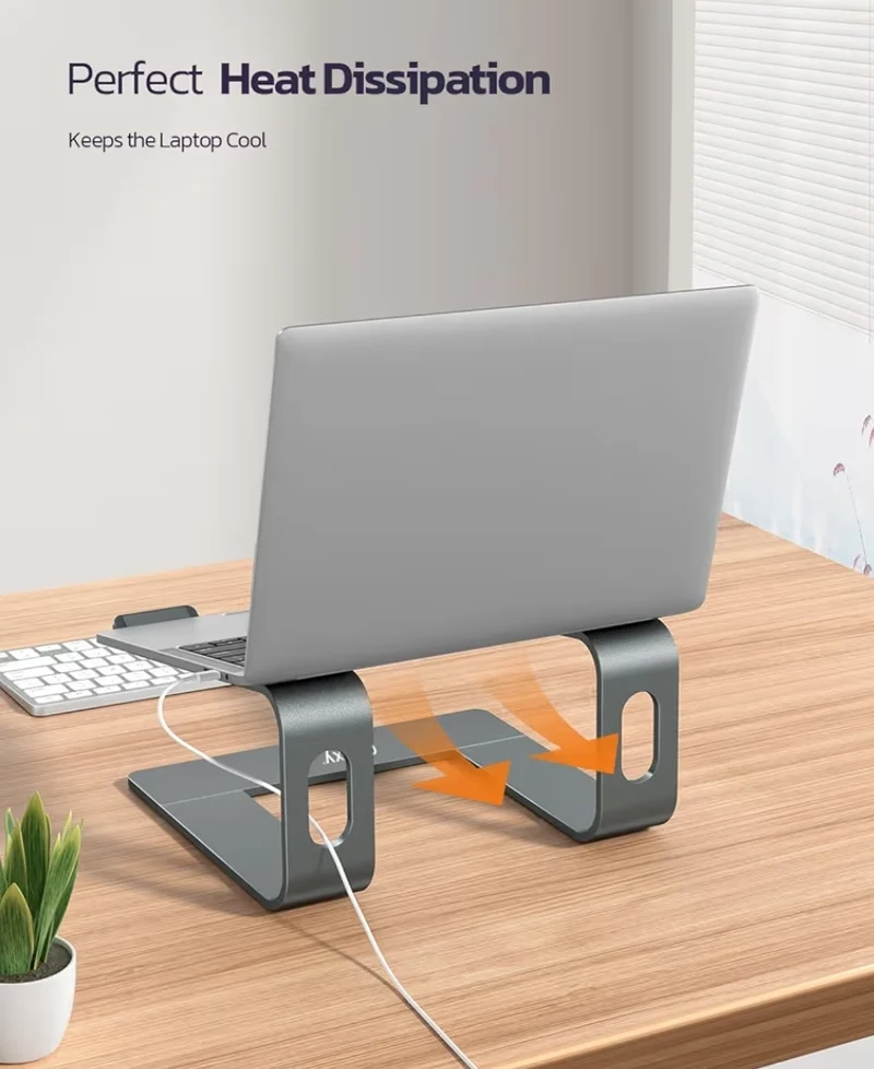 Aluminum Detachable Laptop Stand, Ergonomic Ventilated Cooling Holder Riser , Anti-Slip Design Compatible with All 10-16"