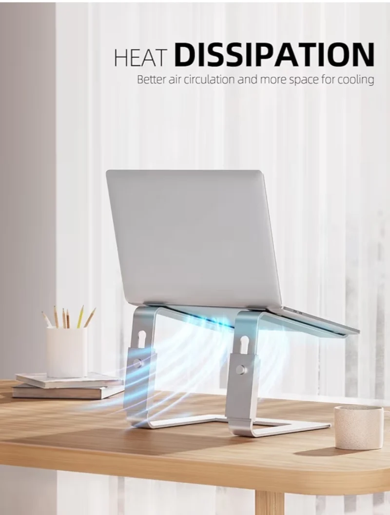 Laptop Stand Adjustable Height, Detachable Riser for Desk, Ergonomic Aluminum Computer Stand Holder
