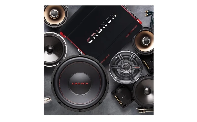 Crunch PX 1000.4 4 Channel 1000 Watt Amp A B Class Power Amplifier, Lightweight - Black