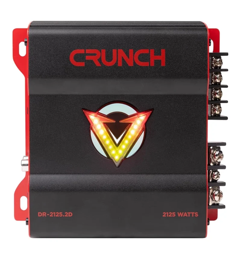 Crunch 2 Channel Subwoofer Car Audio Amplifier w/ Adjustable Crossovers, Bass Knob & Remote - NEW