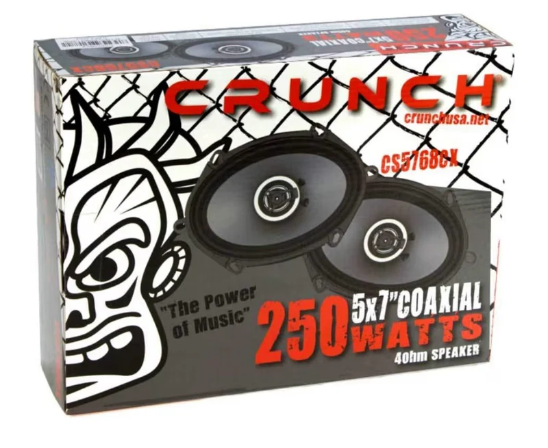 Crunch CS-5768CX 5x7 / 6x8" 250 Watts Full Range 2-Way 4 Ohm Coaxial Car Audio Speakers (2 Pack)