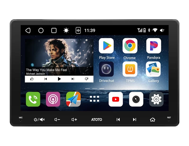 9" Double Din Car Stereo Wireless CarPlay & Android Auto QLED Touchscreen, Dual Bluetooth, GPS Tracking