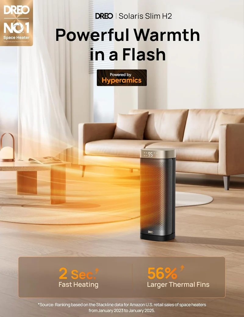 Space Heaters for Indoor Use Large Room, 70 ° Oscillation, Fast Heating Ceramic Electric w/ Digital Thermostat, Remote Control, 1-12H Timer