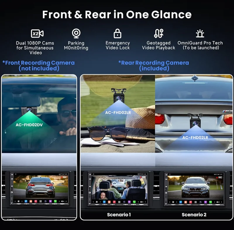 7" Double Din Android Car Stereo in-Dash Navigation, 4G LTE, Wireless Carplay & Android Auto, 7.1.2 Ch Audio, Dual Bluetooth, HDMI Input
