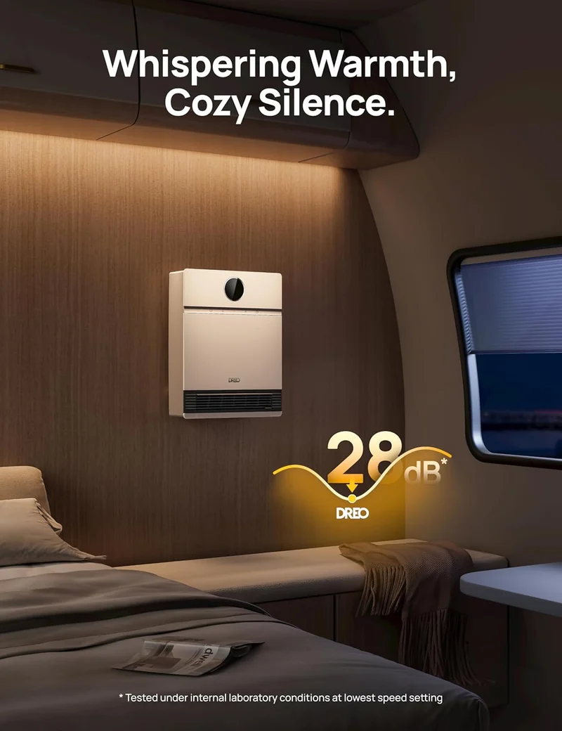 Smart Wall Heater, IP24 Electric w/ ALCI Plug for Indoor Use, 30° Oscillation, Adjustable Thermostat, Remote Control, Works with Alexa, 24H Timer, Easy-mounted