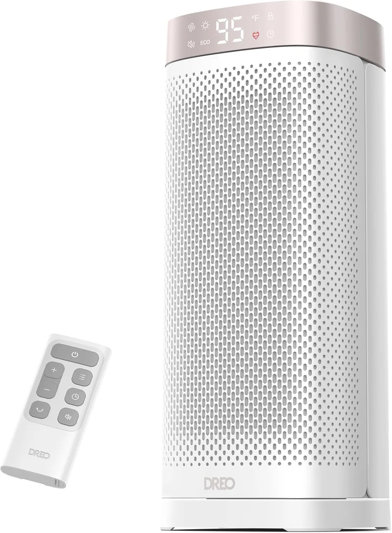 1500W Fast Heating Portable Heaters w/ Remote, Large PTC Ceramic Electric, 12H Timer, 70° Oscillation, Overheat Protection, Safety Heat - White
