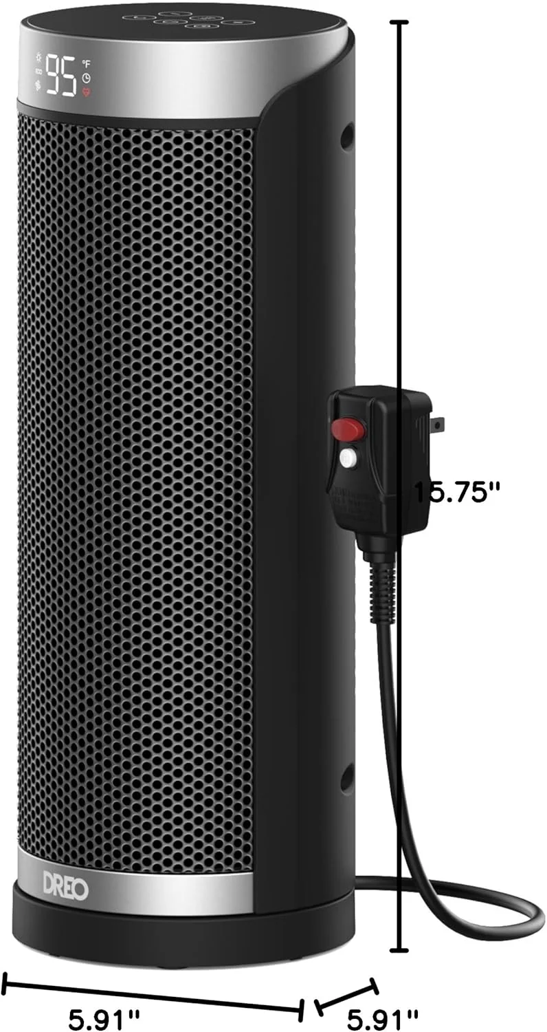 Space Heater Indoor, 70°Oscillating, 5 Modes, Remote for Home Bedroom, 12H Timer, with ALCI Safety Plug