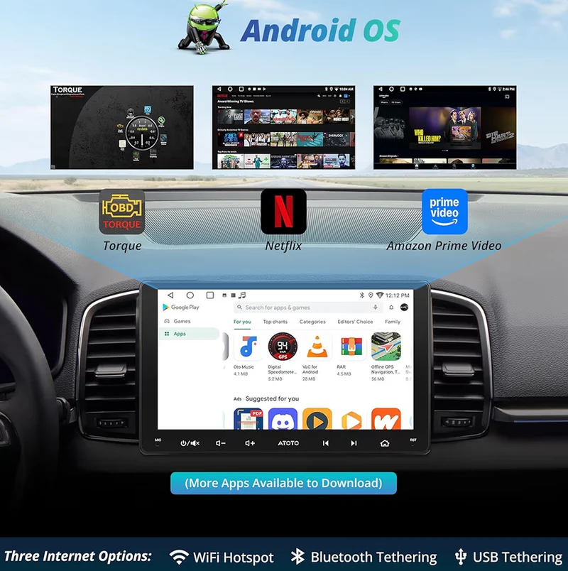 9" AI-Powered Car Stereo Double Din Wireless CarPlay & Android Auto, Wi-Fi/Bluetooth/USB, GPS Tracking, 24 EQ&DSP, Mirror Link