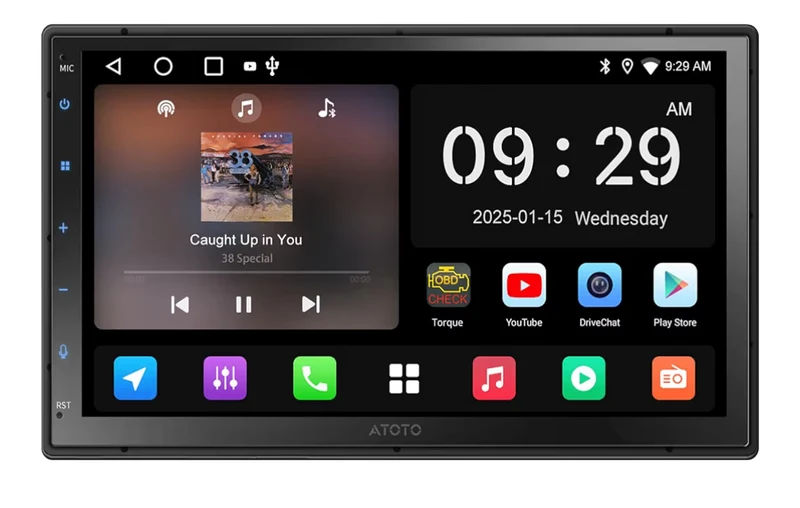 7" Double-DIN Car Stereo Wireless CarPlay/Android Auto, in-Dash Navigation System, WiFi/Bluetooth/USB, 24-Bands EQ DSP, AM/FM Radio