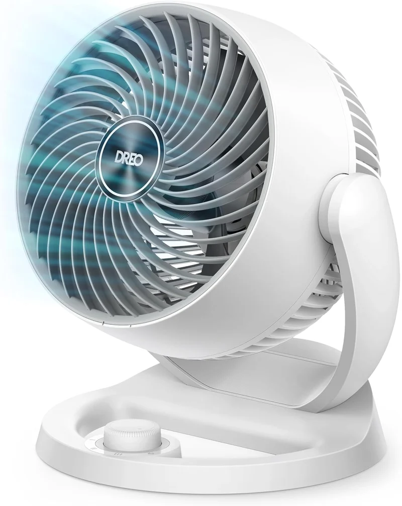 12" Desk Fan 70ft Powerful Airflow, 28db Quiet Table Air Circulator for Whole Room, 120° Adjustable Tilt, 3 Speeds - White