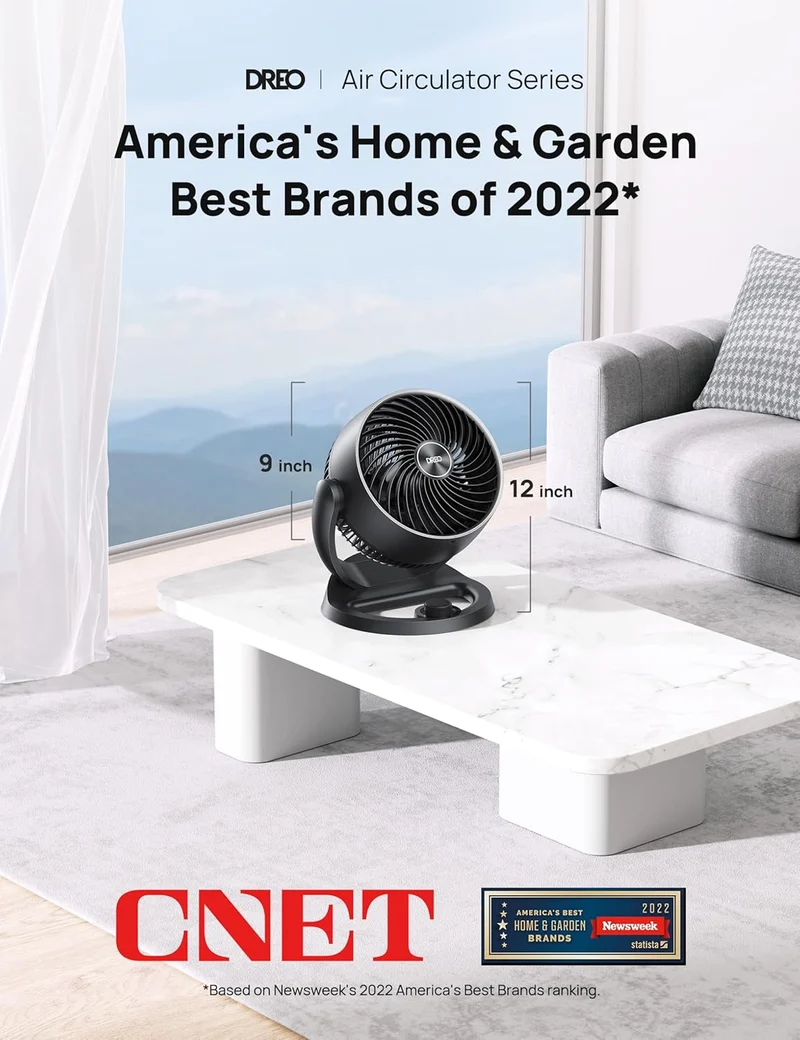 12" Desk Fan 70ft Powerful Airflow, 28db Quiet Table Air Circulator for Whole Room, 120° Adjustable Tilt, 3 Speeds - Grey