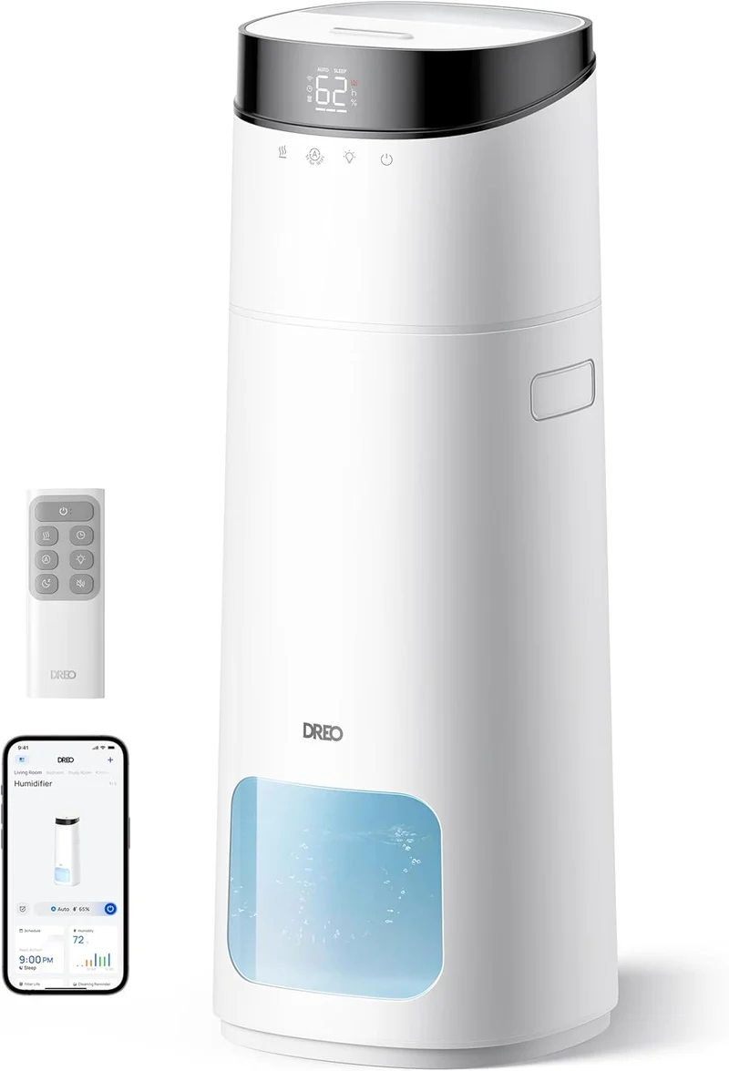 16L Smart Humidifier Large Room 1000 ft², 130H Cool Mist Air Humidifiers Top Fill, Remote/Touch/Voice & APP Control, Self-Cleaning Tank, 30dB, RGB Light - White