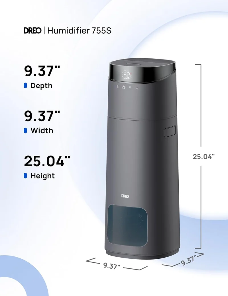 16L Smart Humidifier Large Room 1000 ft², 130H Cool Mist Air Humidifiers Top Fill, Remote/Touch/Voice & APP Control, Self-Cleaning Tank, 30dB, RGB Light - Grey