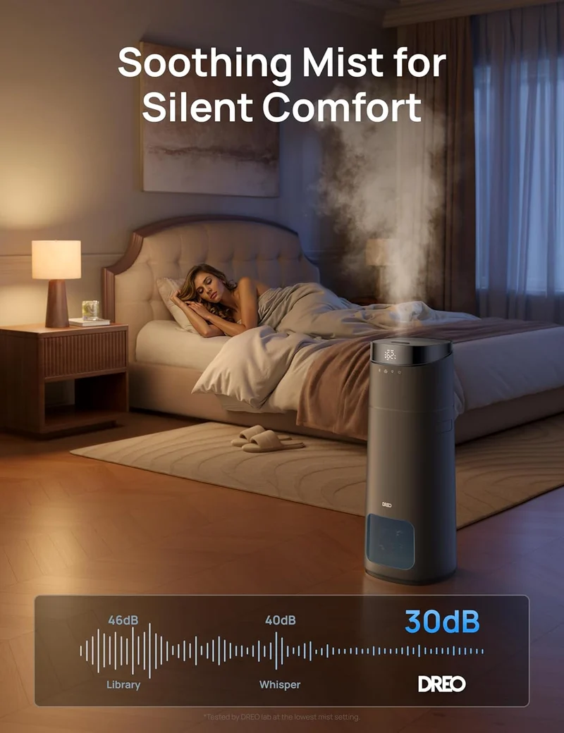 16L Smart Humidifier Large Room 1000 ft², 130H Cool Mist Air Humidifiers Top Fill, Remote/Touch/Voice & APP Control, Self-Cleaning Tank, 30dB, RGB Light - Grey