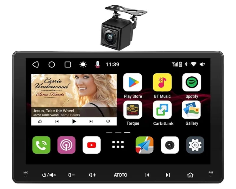 9" Android Double Din Car Stereo, 4G LTE, Wi-Fi/BT/USB tethering, Wireless CarPlay & Android Auto, Dual Bluetooth, HD Live Rearview Camera, DSP&SCVC, AI Chat