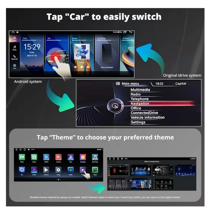 12.3" Android Car Stereo Compatible with BMW X1 Series F48 2016-2017 NBT System, Wireless CarPlay & Android Auto, 4 * 49W Amp,DSP・32B EQ
