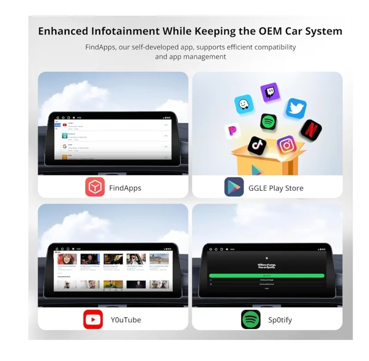 12.3" Android Car Stereo Compatible w/ BMW 3 Series E90 E91 E92 E93 2008-2012 CIC System, Wireless CarPlay & Android Auto, 4G LTE,GPS Tracking, Dual BT