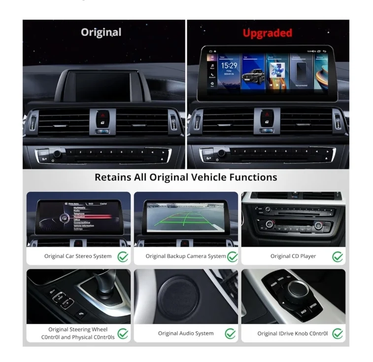 12.3" Android Car Stereo Compatible w/ BMW 3 Series F30 F31 F34 F35 2013-2017 NBT System, 4G LTE, Wireless CarPlay&Android Auto, SCVC, Dual Bluetooth