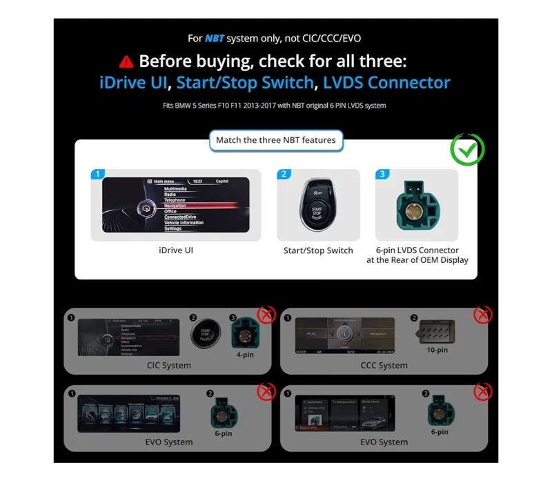 12.3" 6G+128G Android Car Stereo Compatible w/ BMW 5 Series F10 F11 2013-2017 NBT System, 4G LTE, Wireless CarPlay & Android Auto, GPS Tracking, SCVC,DSP 32Band EQ