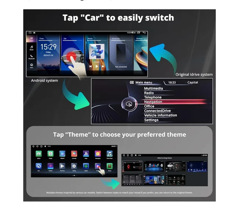 12.3" 6G+128G Android Car Stereo Compatible w/ BMW 5 Series F10 F11 2013-2017 NBT System, 4G LTE, Wireless CarPlay & Android Auto, GPS Tracking, SCVC,DSP 32Band EQ